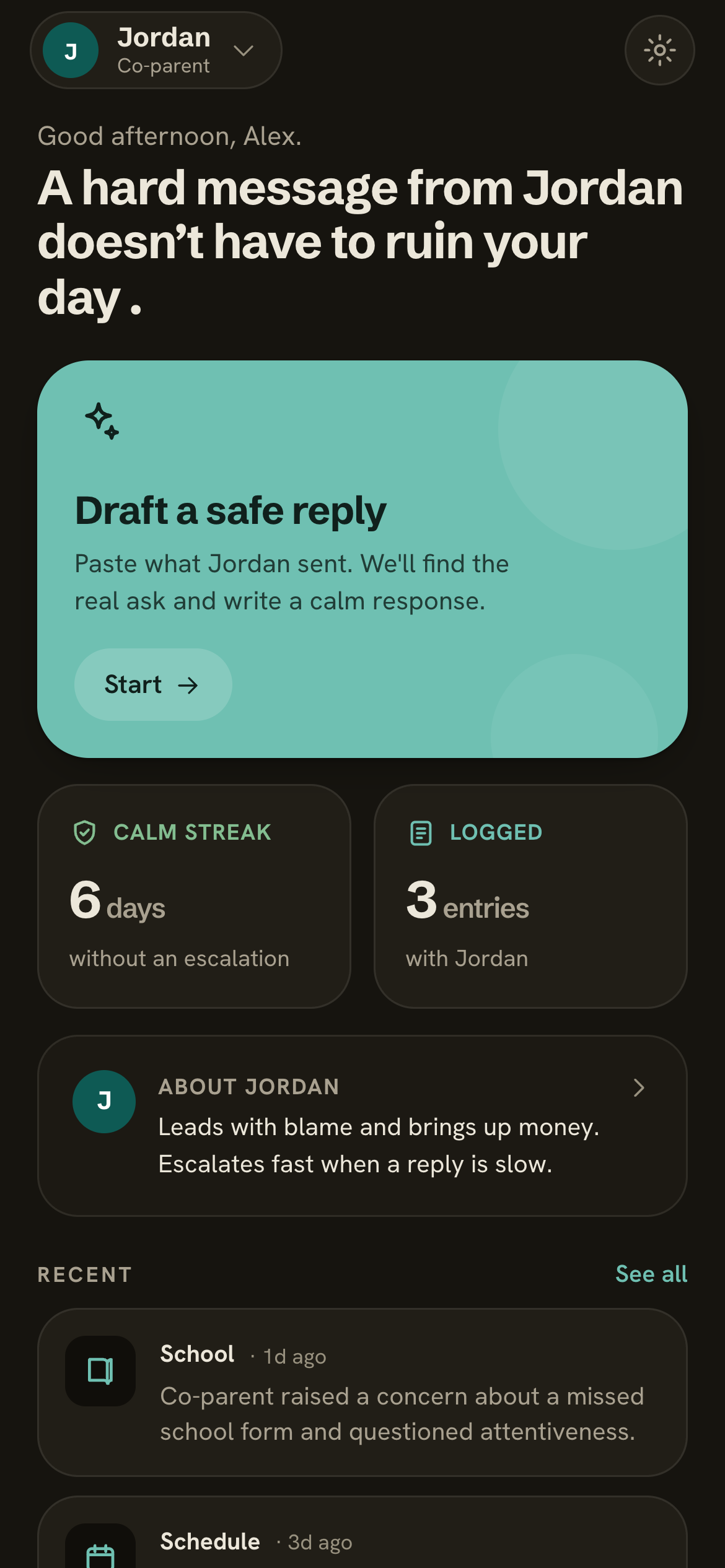 SteadyReply home screen